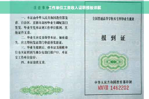 工作单位工资收入证明模板详解