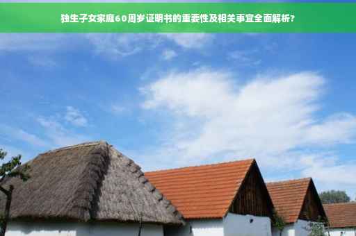 独生子女家庭60周岁证明书的重要性及相关事宜全面解析?