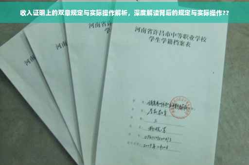收入证明上的双章规定与实际操作解析，深度解读背后的规定与实际操作??