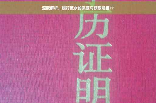 深度解析，银行流水的来源与获取途径??
