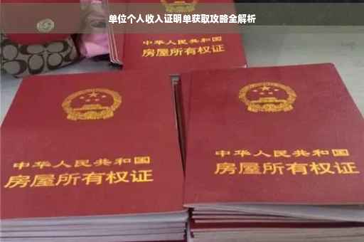 单位个人收入证明单获取攻略全解析