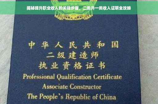 揭秘提升职业收入的关键步骤，二类升一类收入证明全攻略
