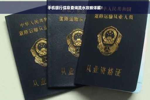 手机银行信息查询流水攻略详解！