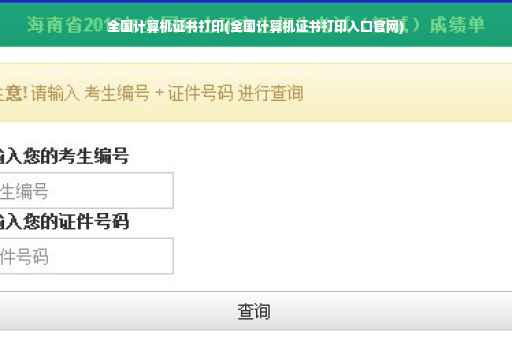全国计算机证书打印(全国计算机证书打印入口官网)