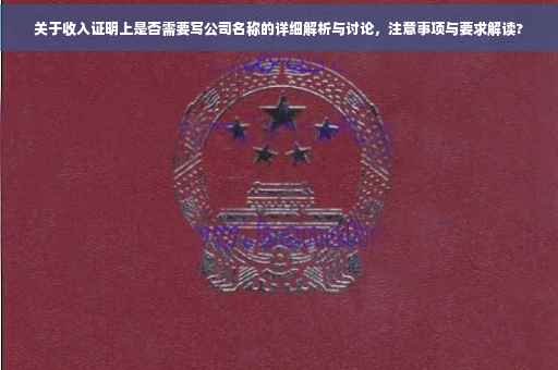 关于收入证明上是否需要写公司名称的详细解析与讨论，注意事项与要求解读?