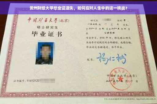 贵州财经大学毕业证遗失，如何应对人生中的这一挑战？