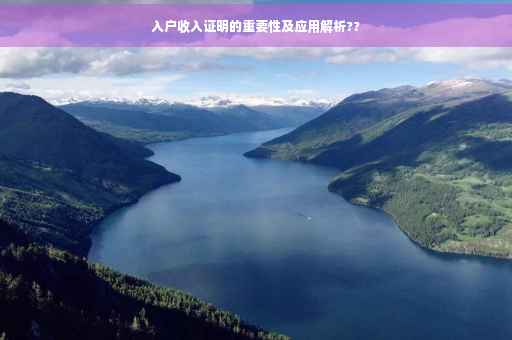 入户收入证明的重要性及应用解析??