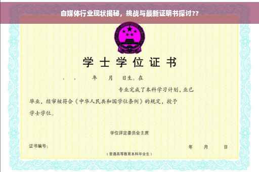 自媒体行业现状揭秘，挑战与最新证明书探讨??