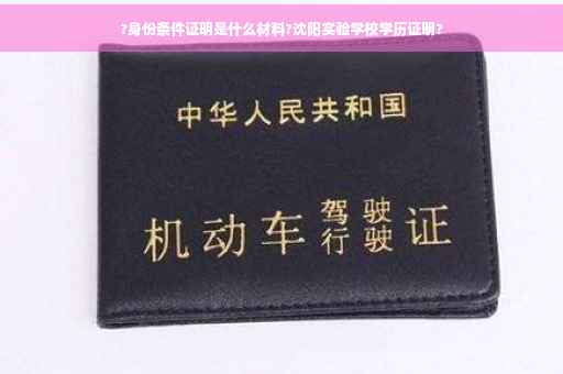 ?身份条件证明是什么材料?沈阳实验学校学历证明?