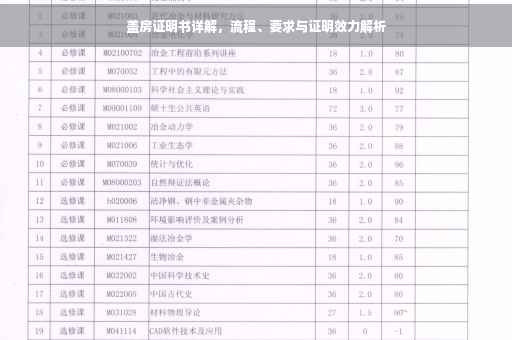 盖房证明书详解，流程、要求与证明效力解析