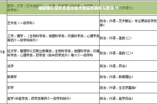 揭秘银行信贷员流水操作背后的真相与故事??
