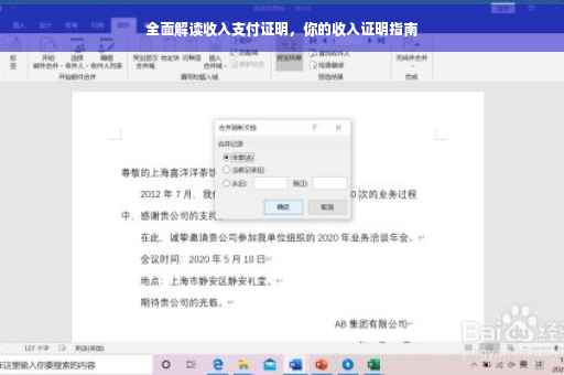 全面解读收入支付证明，你的收入证明指南