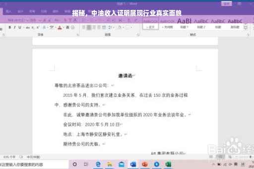 揭秘，中油收入证明展现行业真实面貌