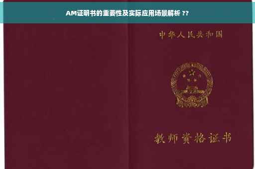 AM证明书的重要性及实际应用场景解析 ??