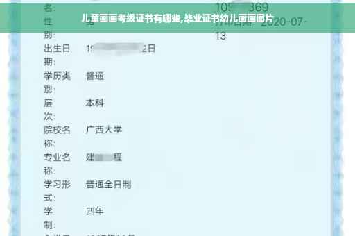 儿童画画考级证书有哪些,毕业证书幼儿画画图片