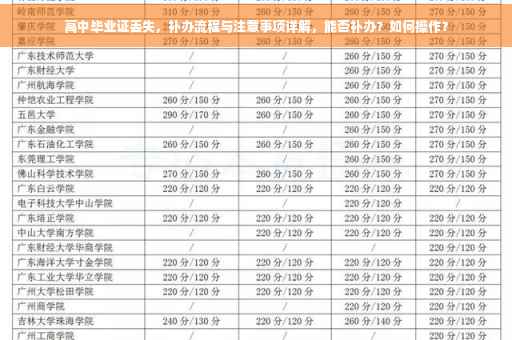 高中毕业证丢失，补办流程与注意事项详解，能否补办？如何操作？