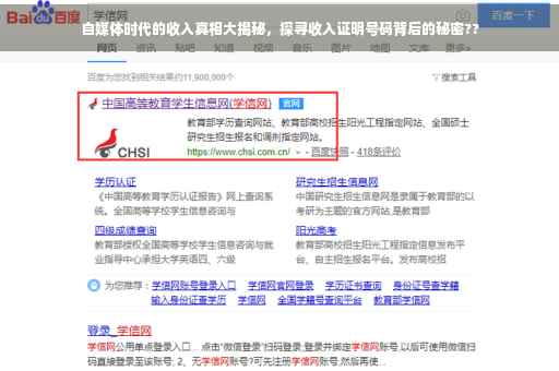自媒体时代的收入真相大揭秘，探寻收入证明号码背后的秘密??