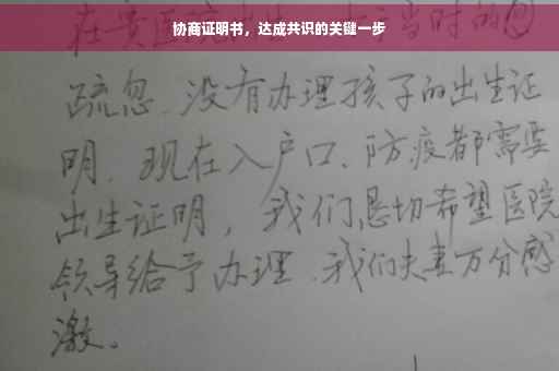 协商证明书，达成共识的关键一步