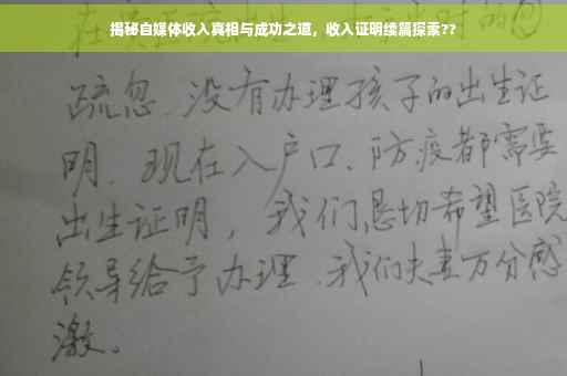 揭秘自媒体收入真相与成功之道，收入证明续篇探索??