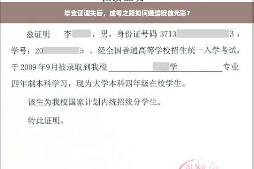 毕业证遗失后，成考之路如何继续绽放光彩？