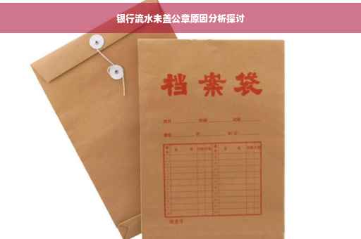 银行流水未盖公章原因分析探讨