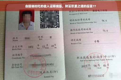 自媒体时代的收入证明横版，财富积累之道的探索??