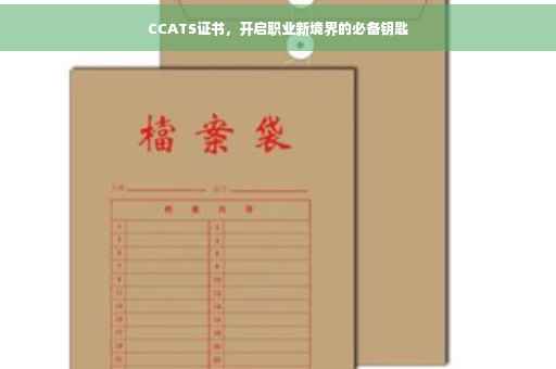 CCATS证书，开启职业新境界的必备钥匙