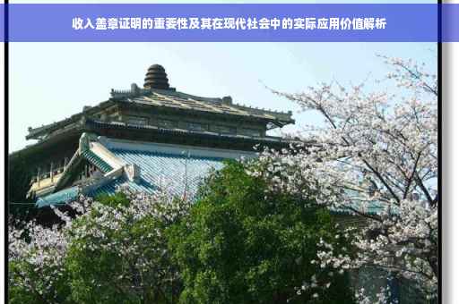 收入盖章证明的重要性及其在现代社会中的实际应用价值解析
