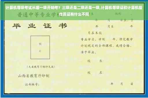 计算机等级考试从哪一级开始考？三级还是二级还是一级,计算机等级证和计算机操作员证有什么不同