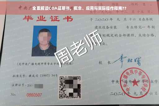 全面解读COA证明书，概念、应用与实际操作指南??