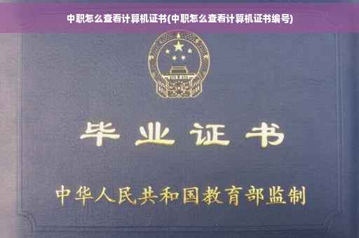 中职怎么查看计算机证书(中职怎么查看计算机证书编号)
