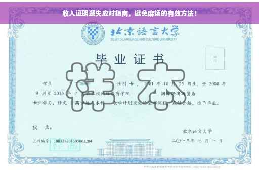 收入证明遗失应对指南，避免麻烦的有效方法！