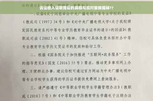 诉讼收入证明背后的真相与应对策略揭秘??