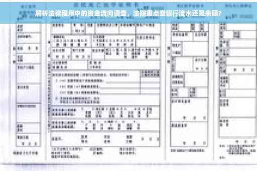 解析法律程序中的资金流向调查，法院重点查银行流水还是余额？