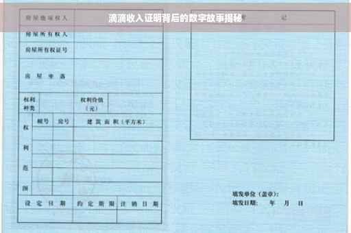 滴滴收入证明背后的数字故事揭秘