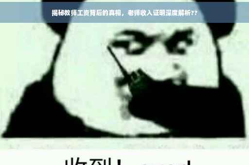 揭秘教师工资背后的真相，老师收入证明深度解析??