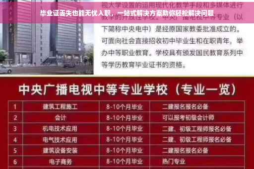 毕业证丢失也能无忧入职，一站式解决方案助你轻松解决问题