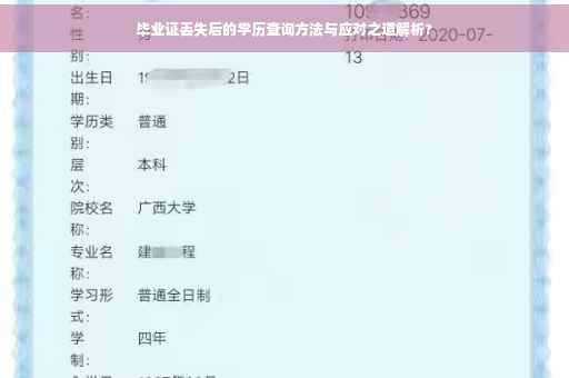 毕业证丢失后的学历查询方法与应对之道解析?