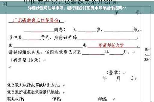 详细步骤与注意事项，银行柜台打印流水账单操作指南??