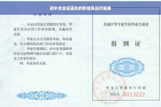 初中毕业证丢失的影响及应对策略