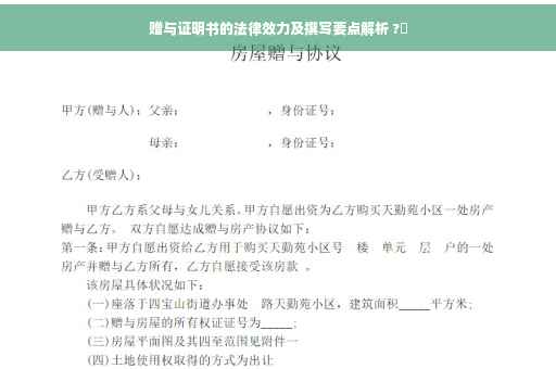 赠与证明书的法律效力及撰写要点解析 ?✨