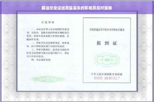 解读毕业证纸质版丢失的影响及应对策略