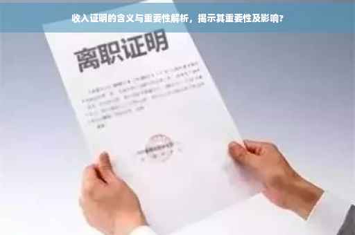 收入证明的含义与重要性解析，揭示其重要性及影响?