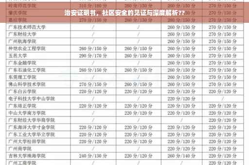 治安证明书，社区安全的见证与深度解析??
