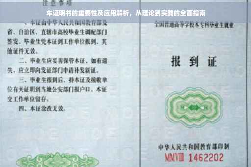 车证明书的重要性及应用解析，从理论到实践的全面指南