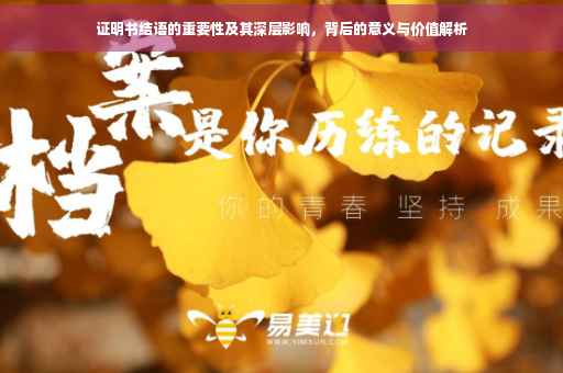 证明书结语的重要性及其深层影响,背后的意义与价值解析 证明书结语的重要性及其深层影响,背后的意义与价值解析