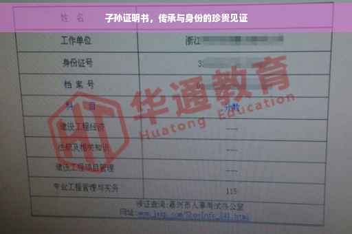 子孙证明书，传承与身份的珍贵见证