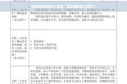 揭秘淄博真实收入状况，深度解析收入证明?✨