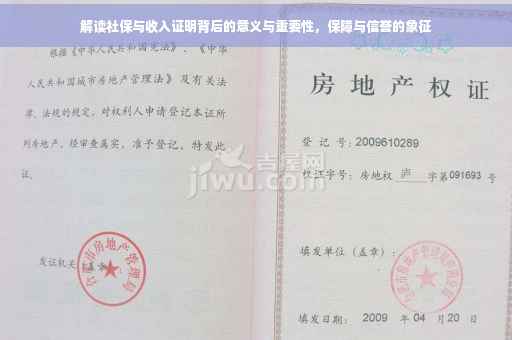 解读社保与收入证明背后的意义与重要性，保障与信誉的象征