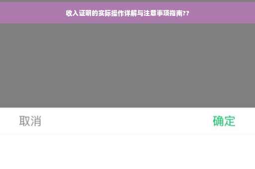 收入证明的实际操作详解与注意事项指南??